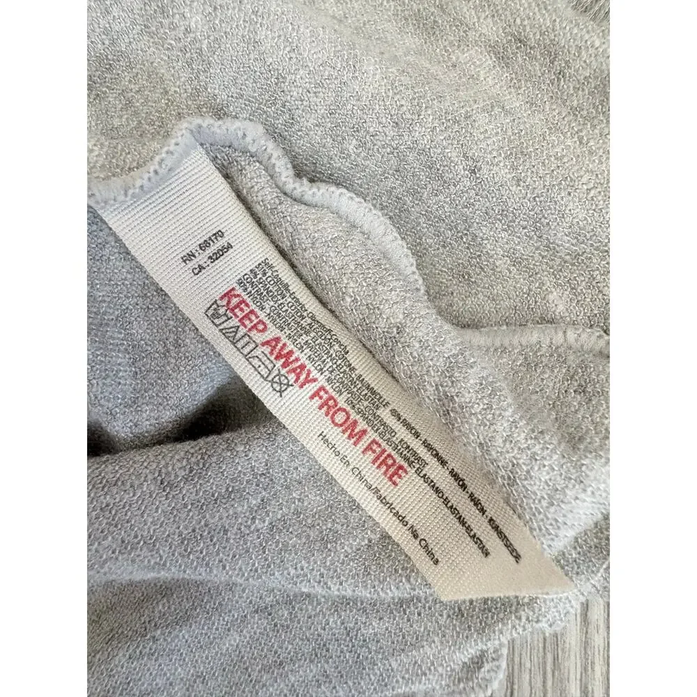 Free People Lace Trim Thermal Top Bell Sleeve Coquette Light Boho Gray NWT M - Picture 7 of 8